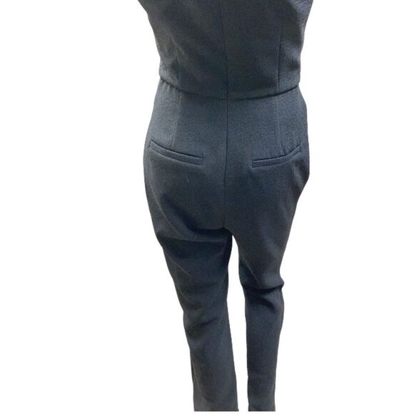 NWT ABS Allen Schwartz Women's Deep-V Black Jumpsuit with Front Cut-Out Size 4 - Picture 6 of 9